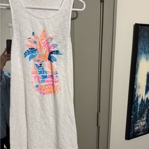 Lilly Pulitzer white beach coverup with pineapple